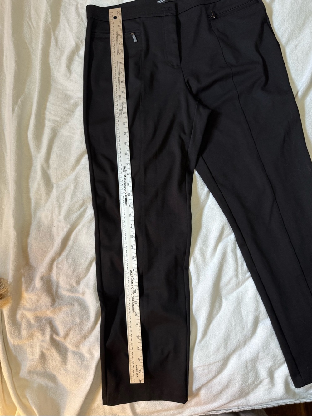 Simply Vera Vera Wang Black Ponte Pants Mid Rise Slim Straight Stretch L NWT - Picture 4 of 8